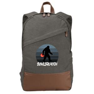 Bowlsquatch Bigfoot Bowling Ball Sasquatch Bowler Squatch Gift Cotton Canvas Backpack