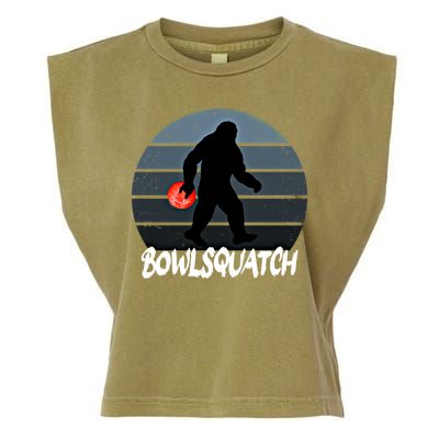 Bowlsquatch Bigfoot Bowling Ball Sasquatch Bowler Squatch Gift Garment-Dyed Women's Muscle Tee