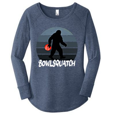 Bowlsquatch Bigfoot Bowling Ball Sasquatch Bowler Squatch Gift Women's Perfect Tri Tunic Long Sleeve Shirt