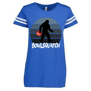 Bowlsquatch Bigfoot Bowling Ball Sasquatch Bowler Squatch Gift Enza Ladies Jersey Football T-Shirt