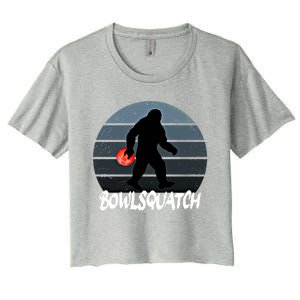 Bowlsquatch Bigfoot Bowling Ball Sasquatch Bowler Squatch Gift Women's Crop Top Tee