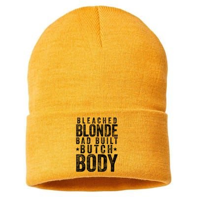 Bleach Blonde Bad Built Butch Body Sustainable Knit Beanie