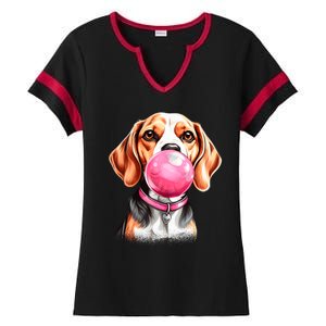 Beagle Bubblegum Ladies Halftime Notch Neck Tee