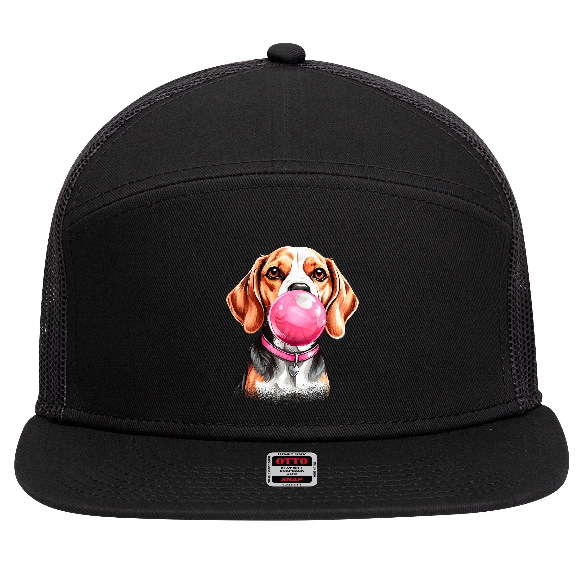 Beagle Bubblegum 7 Panel Mesh Trucker Snapback Hat