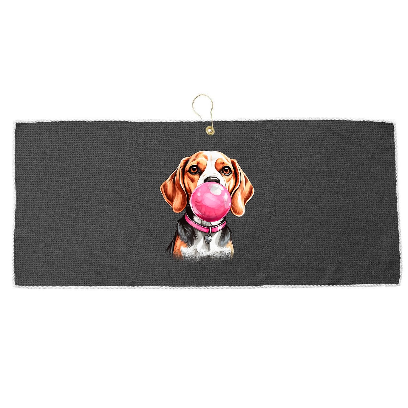 Beagle Bubblegum Large Microfiber Waffle Golf Towel
