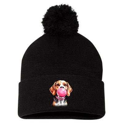 Beagle Bubblegum Pom Pom 12in Knit Beanie