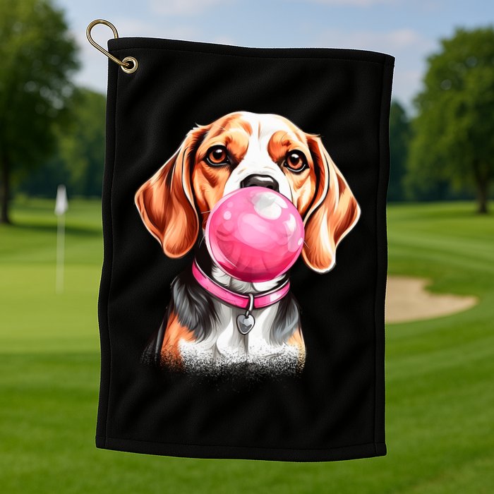 Beagle Bubblegum Golf Towel