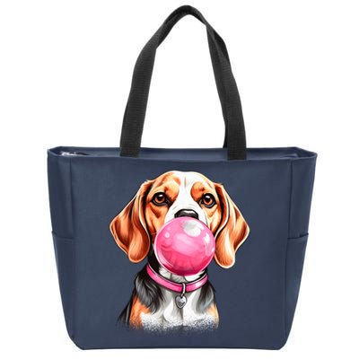 Beagle Bubblegum Zip Tote Bag