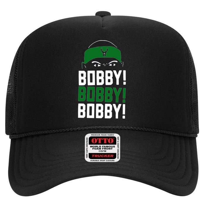 Bobby Bobby Bobby Milwaukee Basketball High Crown Mesh Back Trucker Hat