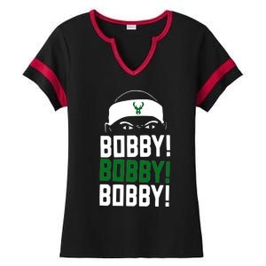 Bobby Bobby Bobby Milwaukee Basketball Ladies Halftime Notch Neck Tee