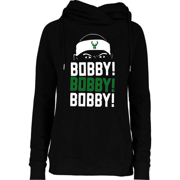 Bobby Bobby Bobby Milwaukee Basketball Womens Funnel Neck Pullover Hood