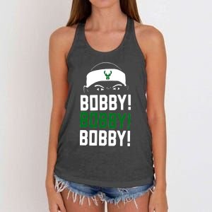 Bobby Bobby Bobby Milwaukee Basketball Women's Knotted Racerback Tank