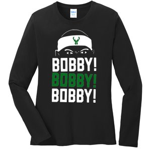 Bobby Bobby Bobby Milwaukee Basketball Ladies Long Sleeve Shirt