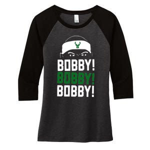 Bobby Bobby Bobby Milwaukee Basketball Women's Tri-Blend 3/4-Sleeve Raglan Shirt