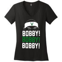 Bobby Bobby Bobby Milwaukee Basketball Women's V-Neck T-Shirt