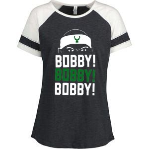 Bobby Bobby Bobby Milwaukee Basketball Enza Ladies Jersey Colorblock Tee