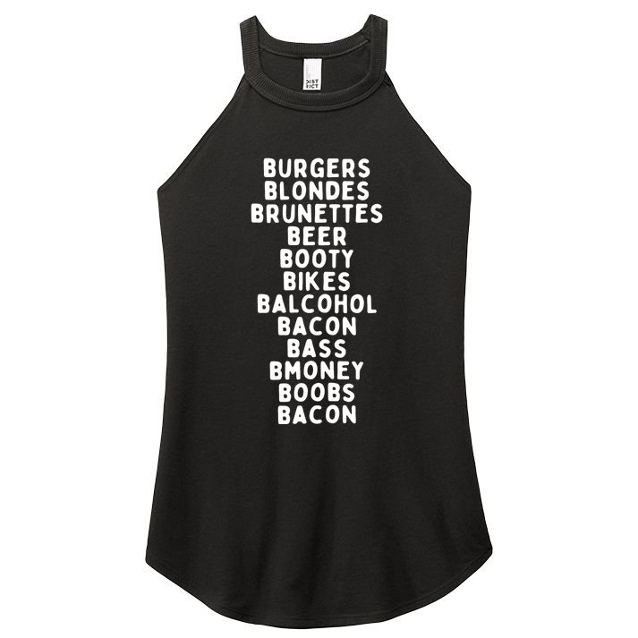 Beers Burgers Blondes Women's Perfect Tri Rocker Tank