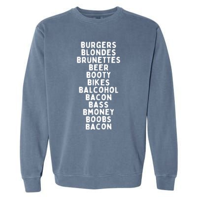 Beers Burgers Blondes Garment-Dyed Sweatshirt