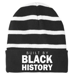 Built By Black History African American Pride Striped Beanie with Solid Band