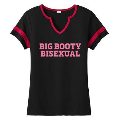 Big Booty Bisexual Funny Lgbtq Pride Month Ladies Halftime Notch Neck Tee