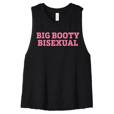 Big Booty Bisexual Funny Lgbtq Pride Month Women's Racerback Cropped Tank