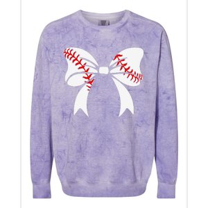 Baseball Bow Baseball Mom Mothers Day Women Baseball Mama Colorblast Crewneck Sweatshirt