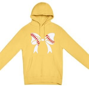 Baseball Bow Baseball Mom Mothers Day Women Baseball Mama Premium Pullover Hoodie