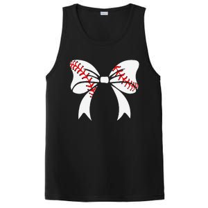 Baseball Bow Baseball Mom Mothers Day Women Baseball Mama PosiCharge Competitor Tank