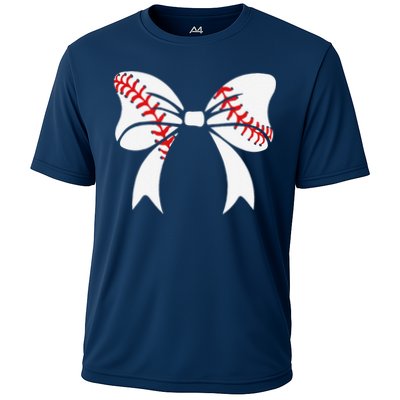 Baseball Bow Baseball Mom Mothers Day Women Baseball Mama Cooling Performance Crew T-Shirt