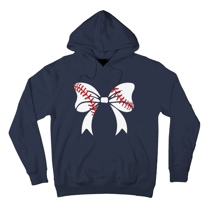 Baseball Bow Baseball Mom Mothers Day Women Baseball Mama Hoodie