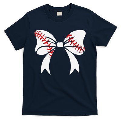 Baseball Bow Baseball Mom Mothers Day Women Baseball Mama T-Shirt