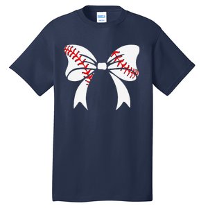 Baseball Bow Baseball Mom Mothers Day Women Baseball Mama Tall T-Shirt