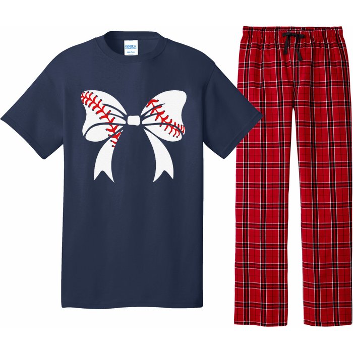 Baseball Bow Baseball Mom Mothers Day Women Baseball Mama Pajama Set