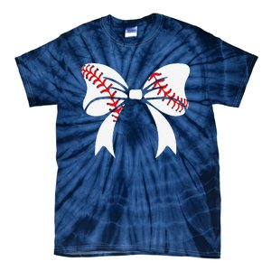 Baseball Bow Baseball Mom Mothers Day Women Baseball Mama Tie-Dye T-Shirt