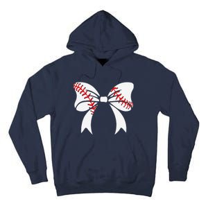 Baseball Bow Baseball Mom Mothers Day Women Baseball Mama Tall Hoodie