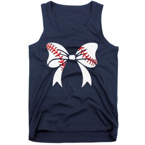 Baseball Bow Baseball Mom Mothers Day Women Baseball Mama Tank Top