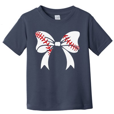 Baseball Bow Baseball Mom Mothers Day Women Baseball Mama Toddler T-Shirt