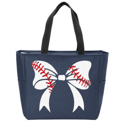 Baseball Bow Baseball Mom Mothers Day Women Baseball Mama Zip Tote Bag