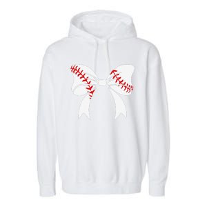 Baseball Bow Baseball Mom Mothers Day Women Baseball Mama Garment-Dyed Fleece Hoodie