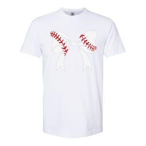 Baseball Bow Baseball Mom Mothers Day Women Baseball Mama Softstyle CVC T-Shirt