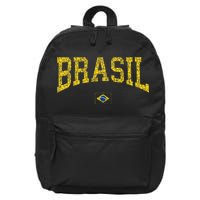 Brazil Brasil Brazilian Flag Green 16 in Basic Backpack