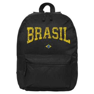 Brazil Brasil Brazilian Flag Green 16 in Basic Backpack