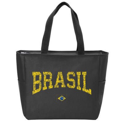 Brazil Brasil Brazilian Flag Green Zip Tote Bag