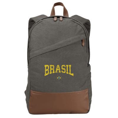 Brazil Brasil Brazilian Flag Green Cotton Canvas Backpack