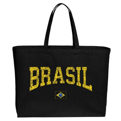 Brazil Brasil Brazilian Flag Green Cotton Canvas Jumbo Tote