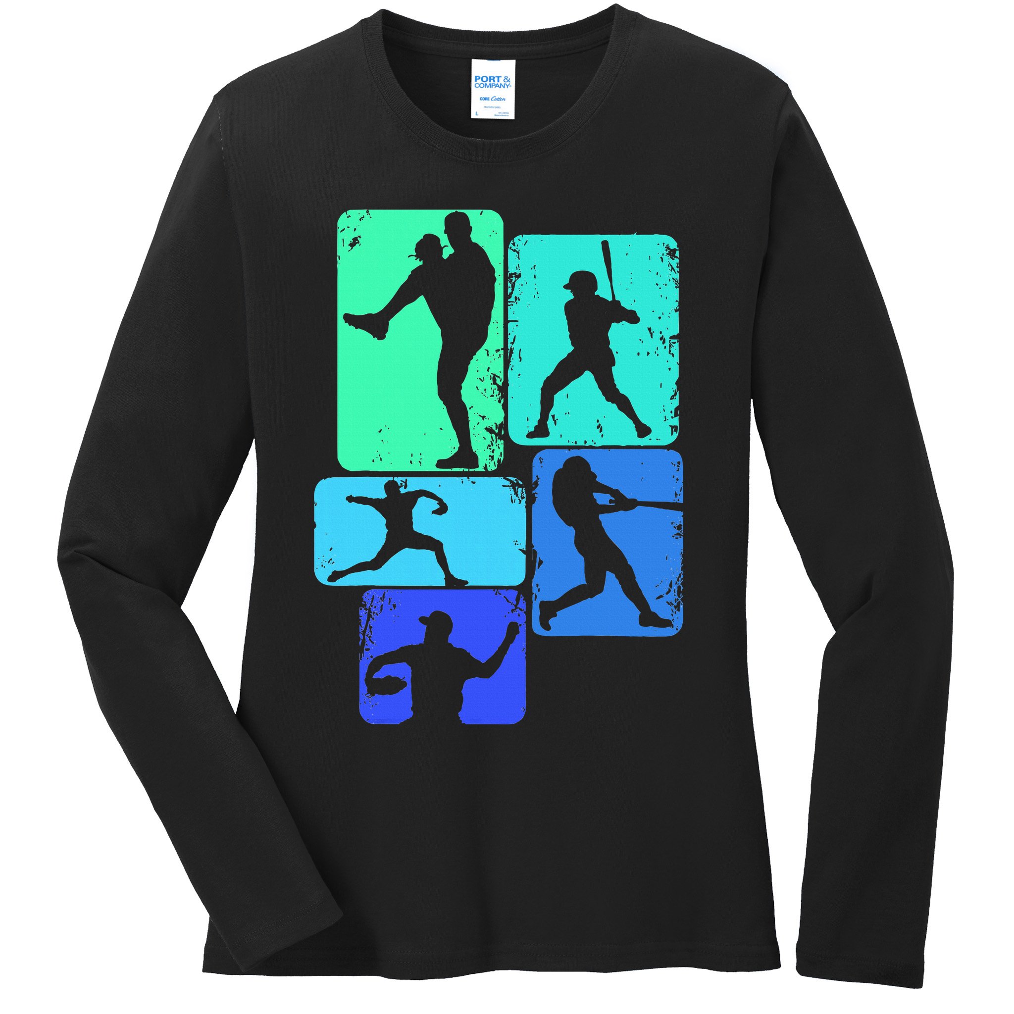 Baseball Batter Ladies Long Sleeve Shirt