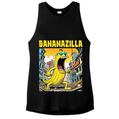 Bananazilla Banana Baseball Monster Bananas Ladies PosiCharge Tri-Blend Wicking Tank