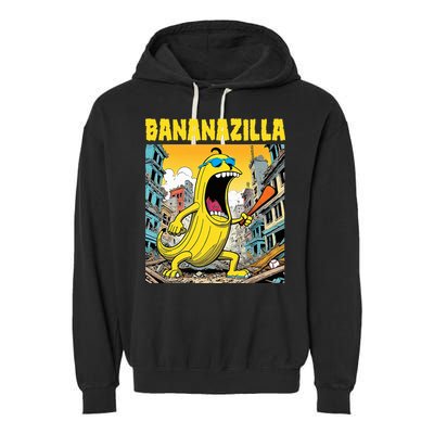 Bananazilla Banana Baseball Monster Bananas Garment-Dyed Fleece Hoodie