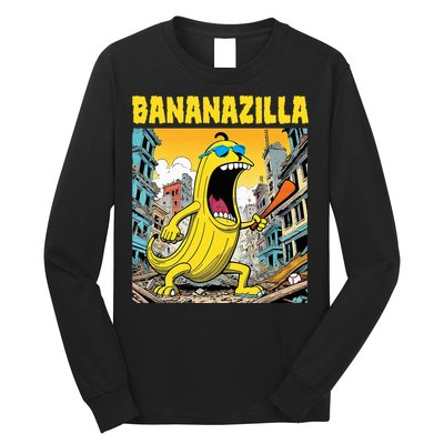 Bananazilla Banana Baseball Monster Bananas Long Sleeve Shirt