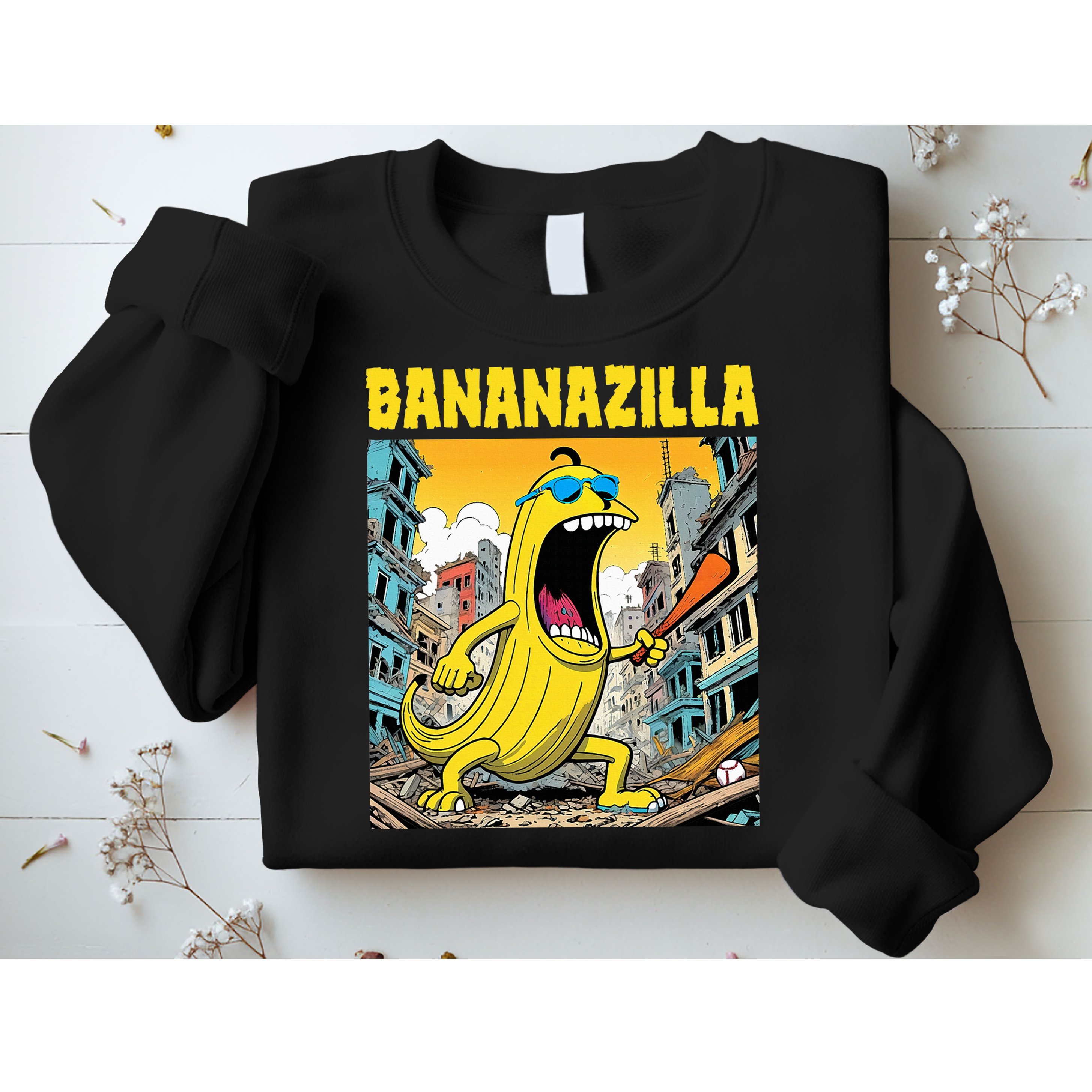 Bananazilla Banana Baseball Monster Bananas Sweatshirt